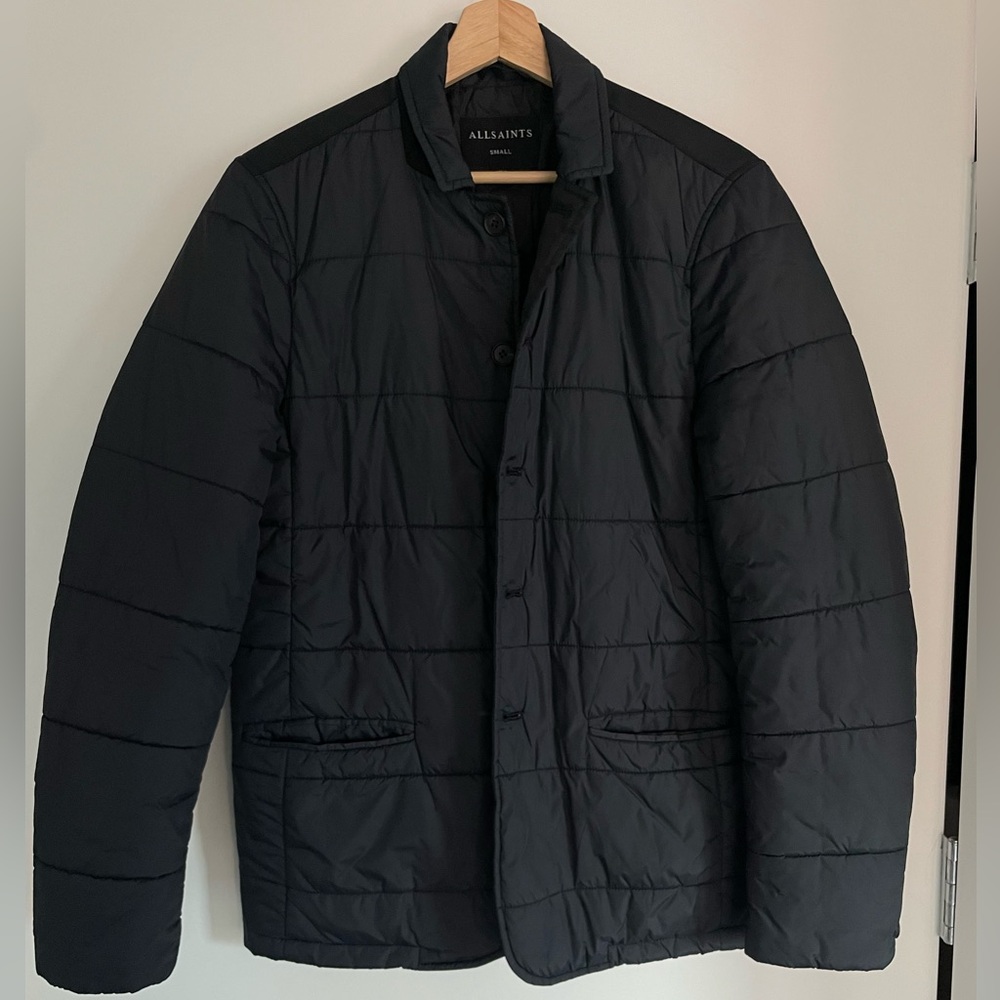 All Saints Men's Black Quilted Jacket